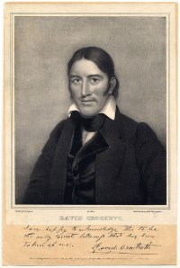 This image of the King of the Wild Frontier by S.S. Osgood was personally endorsed by Crockett to be the most accurate one of him ever drawn from life. Source: Wikimedia Commons.