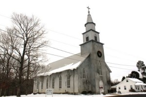 The only consecrated Catholic church in the state of Tennessee looks good in any weather. Photo by Ben Tate.